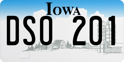IA license plate DSO201