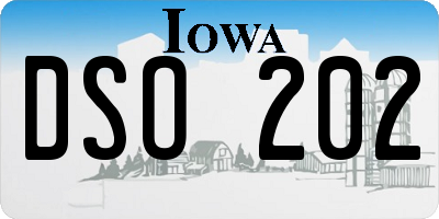 IA license plate DSO202