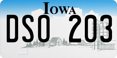 IA license plate DSO203