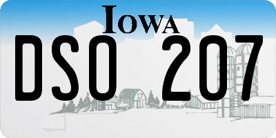 IA license plate DSO207