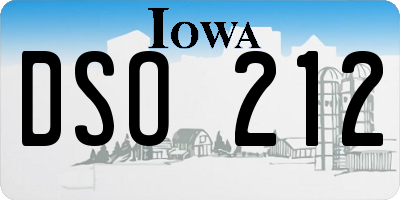 IA license plate DSO212