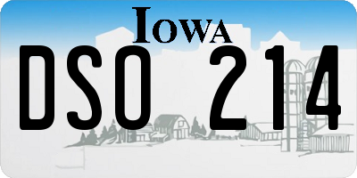IA license plate DSO214