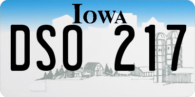 IA license plate DSO217