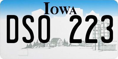 IA license plate DSO223