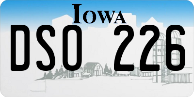 IA license plate DSO226