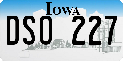 IA license plate DSO227