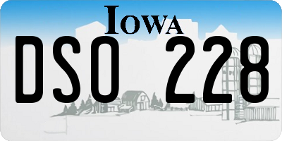 IA license plate DSO228