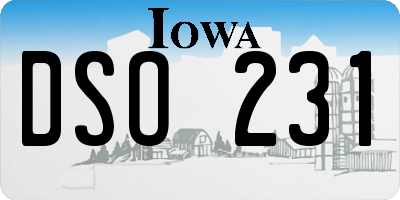 IA license plate DSO231