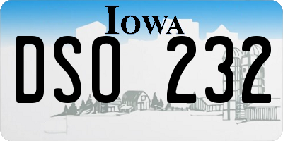 IA license plate DSO232