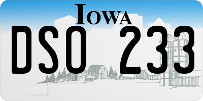 IA license plate DSO233