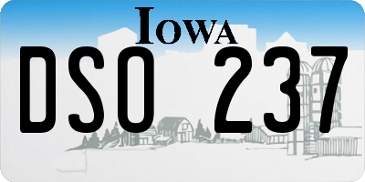 IA license plate DSO237