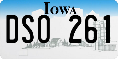 IA license plate DSO261