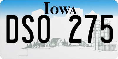 IA license plate DSO275
