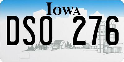 IA license plate DSO276