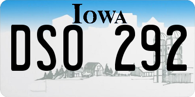 IA license plate DSO292