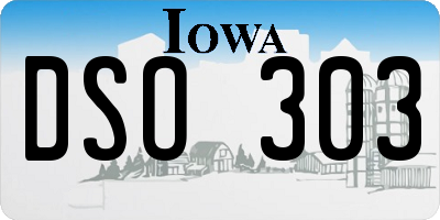 IA license plate DSO303