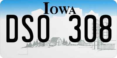 IA license plate DSO308
