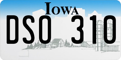 IA license plate DSO310