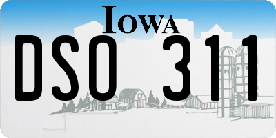 IA license plate DSO311