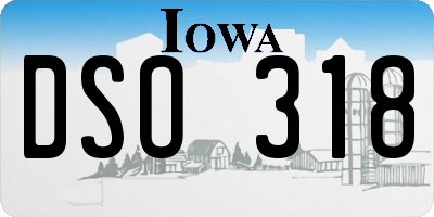 IA license plate DSO318