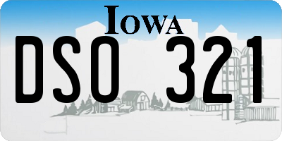 IA license plate DSO321