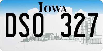 IA license plate DSO327