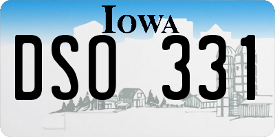 IA license plate DSO331