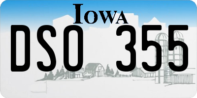 IA license plate DSO355