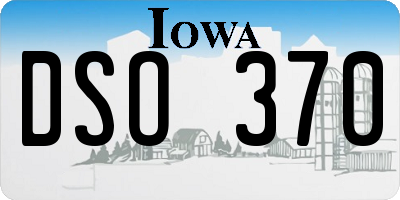 IA license plate DSO370