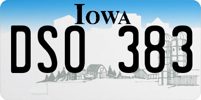 IA license plate DSO383