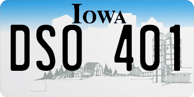 IA license plate DSO401