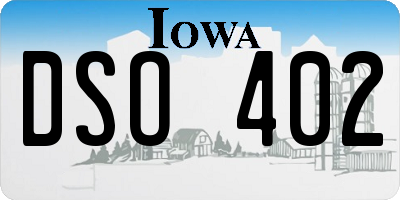 IA license plate DSO402