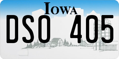 IA license plate DSO405