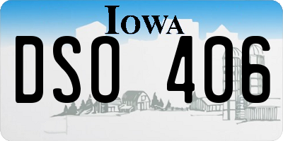 IA license plate DSO406