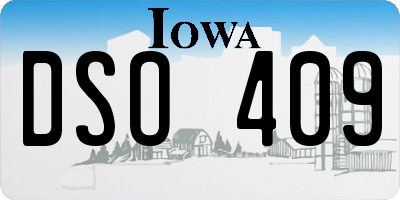 IA license plate DSO409