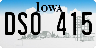 IA license plate DSO415