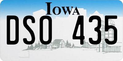 IA license plate DSO435