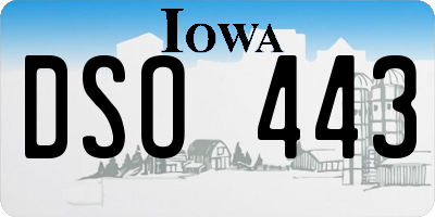 IA license plate DSO443