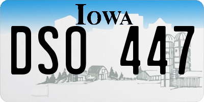 IA license plate DSO447