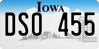 IA license plate DSO455