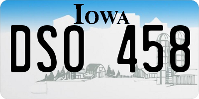 IA license plate DSO458
