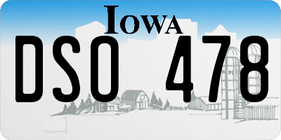 IA license plate DSO478