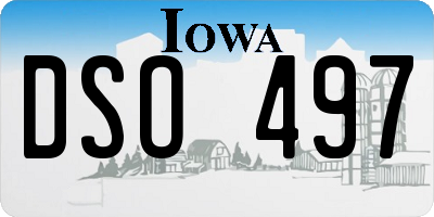 IA license plate DSO497