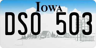 IA license plate DSO503
