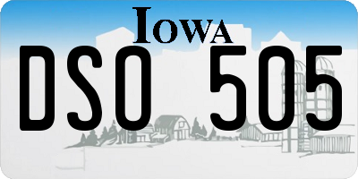 IA license plate DSO505