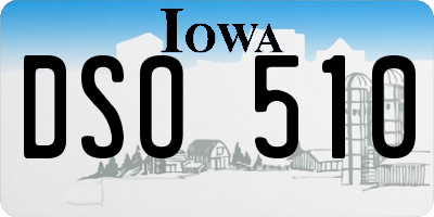 IA license plate DSO510