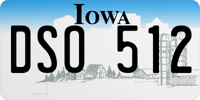 IA license plate DSO512