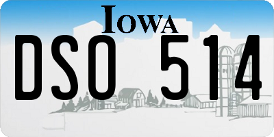 IA license plate DSO514