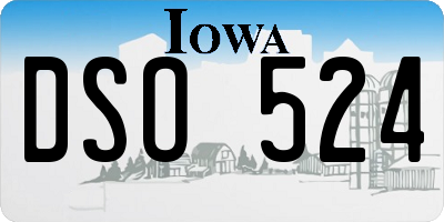 IA license plate DSO524