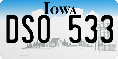IA license plate DSO533